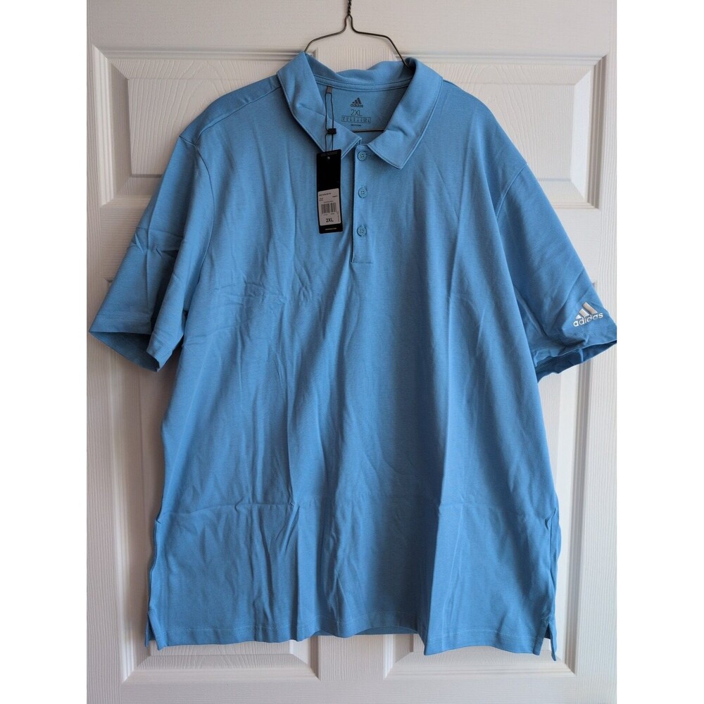 Adidas Men's Light Blue Cotton Blend Polo A322 2XL NEW